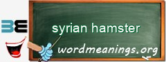 WordMeaning blackboard for syrian hamster